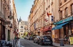 This is a street view of Paris, France